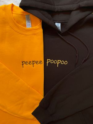 PeePee PooPoo Matching Set for couples &amp; besties - custom sleeve option