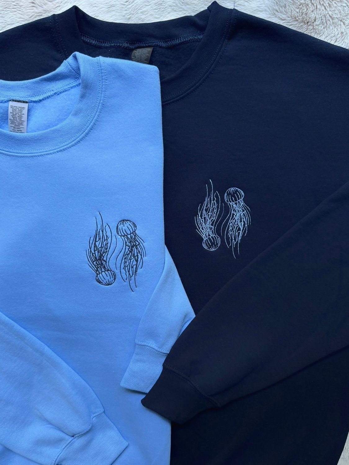 Jellyfish Yin Yang Matching Embroidery Set - custom sleeves &amp; roman numerals under design option