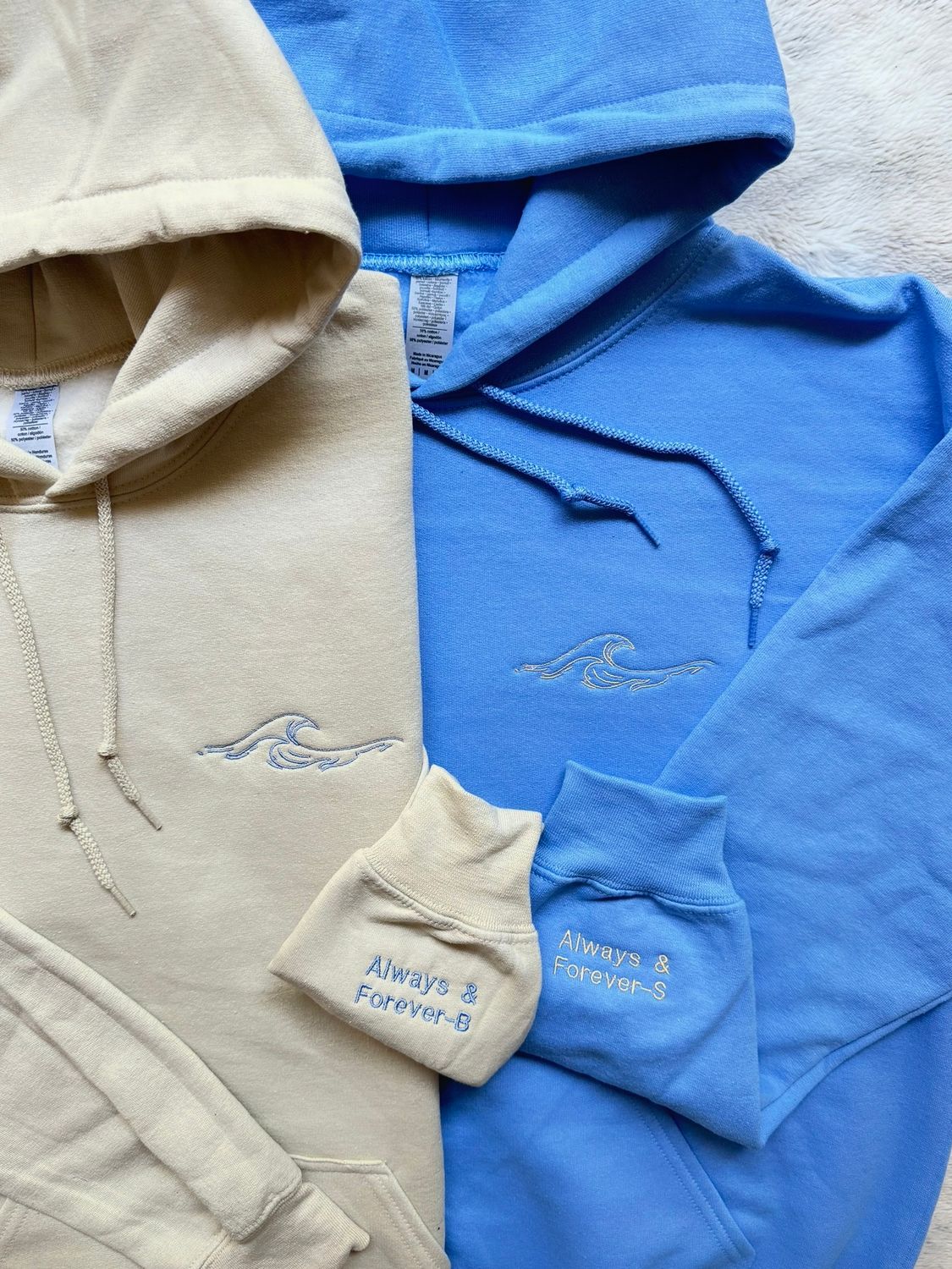 Wave Matching Embroidery Set - custom sleeves &amp; roman numerals under design option