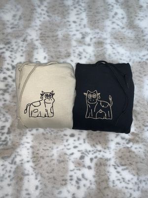 Ghost Cows Matching Embroidery Set - custom sleeve option