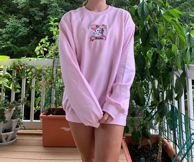 Boo You Whore Ghost Halloween Embroidery - custom sleeve option