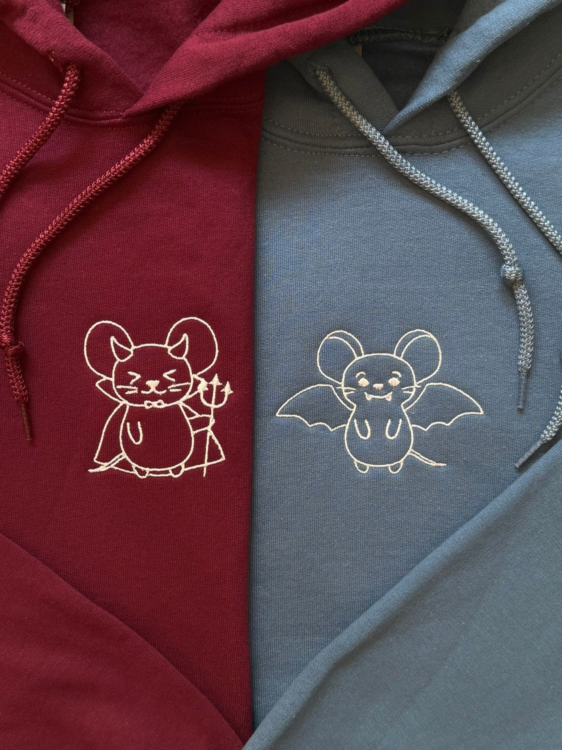 Spooky Mice Matching Embroidery Set - custom sleeve option