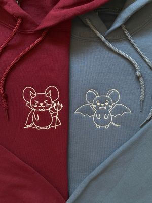 Spooky Mice Matching Embroidery Set - custom sleeve option