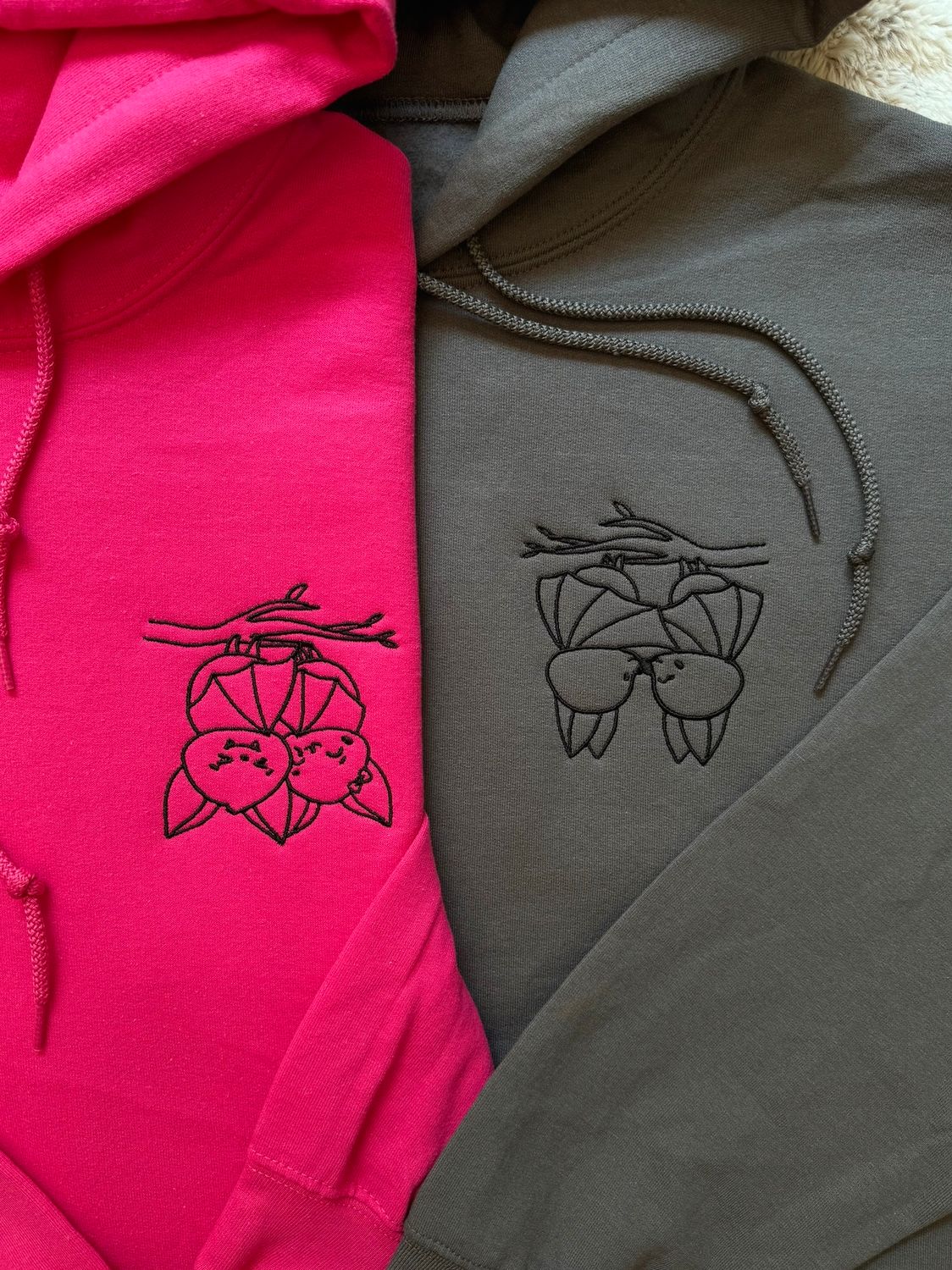 Bat Love Matching Embroidery Set - custom sleeves &amp; roman numerals under design