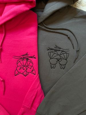 Bat Love Matching Embroidery Set - custom sleeves &amp; roman numerals under design