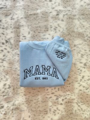 MAMA Custom Embroidery - custom EST. date and sleeve embroidery