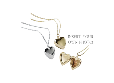 Heart Locket Necklace (you can insert your own picture)
