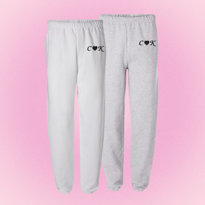 Custom Letter Love Embroidery Sweatpants SET
