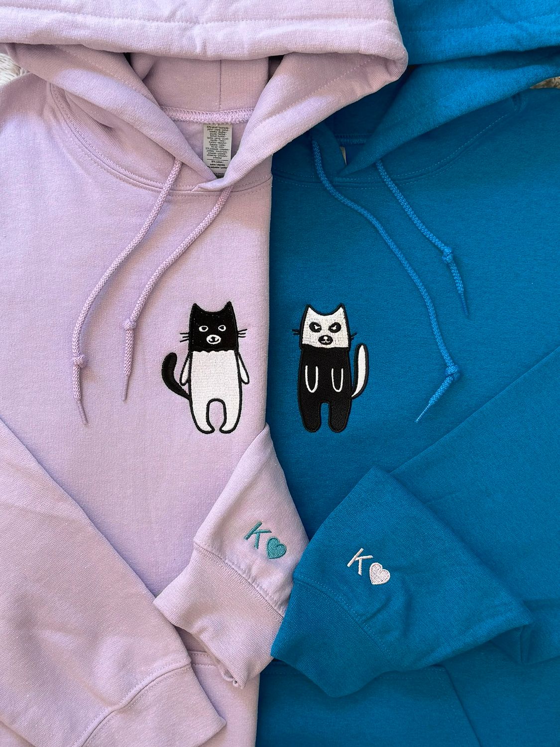Robber Bandit Cats Matching Embroidery Set - partners in crime