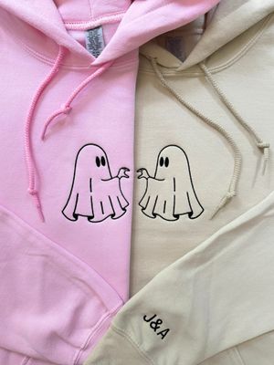 Ghost Heart Hands Matching Couples/ Besties Embroidery Set - custom sleeve embroidery