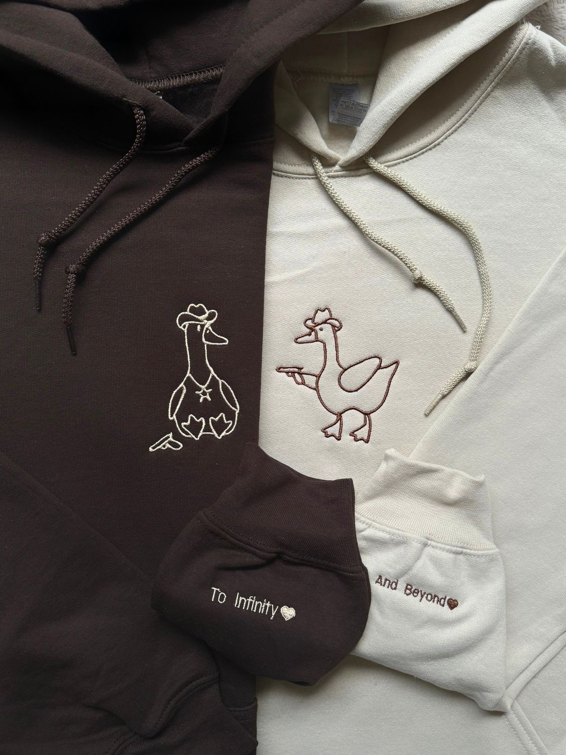 Matching Goose Sherrifs Couples/ Besties Embroidery Set - custom sleeve option