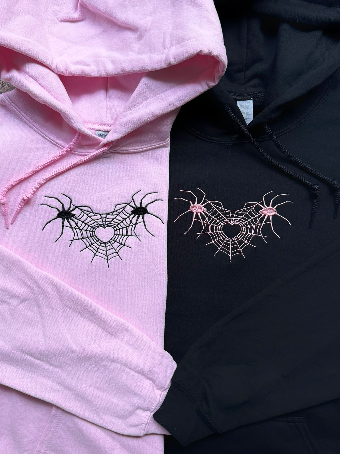 Spider Web Heart 3.0 Matching Couples/ Besties Embroidery - custom sleeves &amp; roman numerals under design option