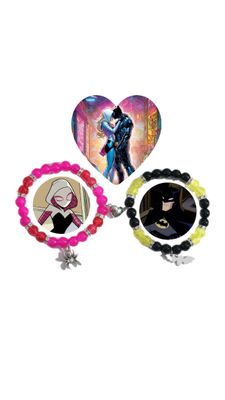Spider Gwen + Batman Love 2.0 Matching Couples Bracelets