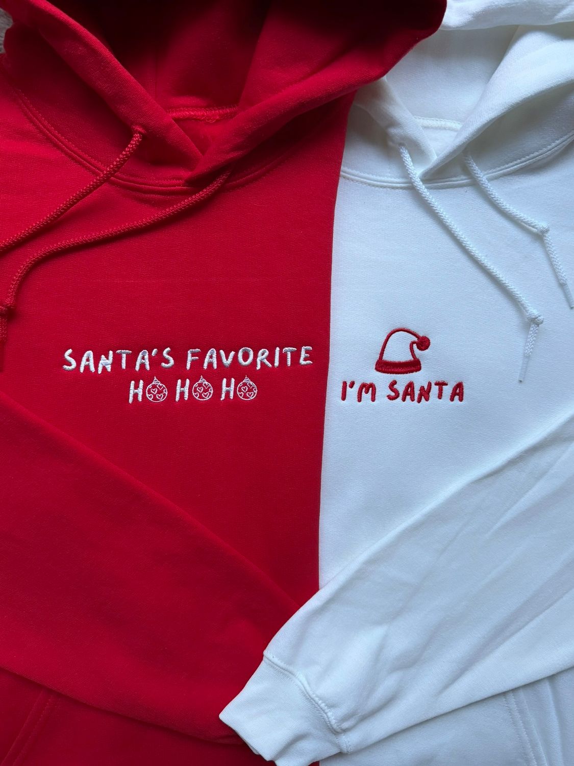 Santa&#39;s Favorite Ho ~ I&#39;m Santa Matching Embroidery Set - custom sleeve option