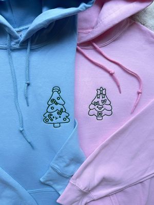 Christmas Tree Love Matching Embroidery Set - custom sleeve option