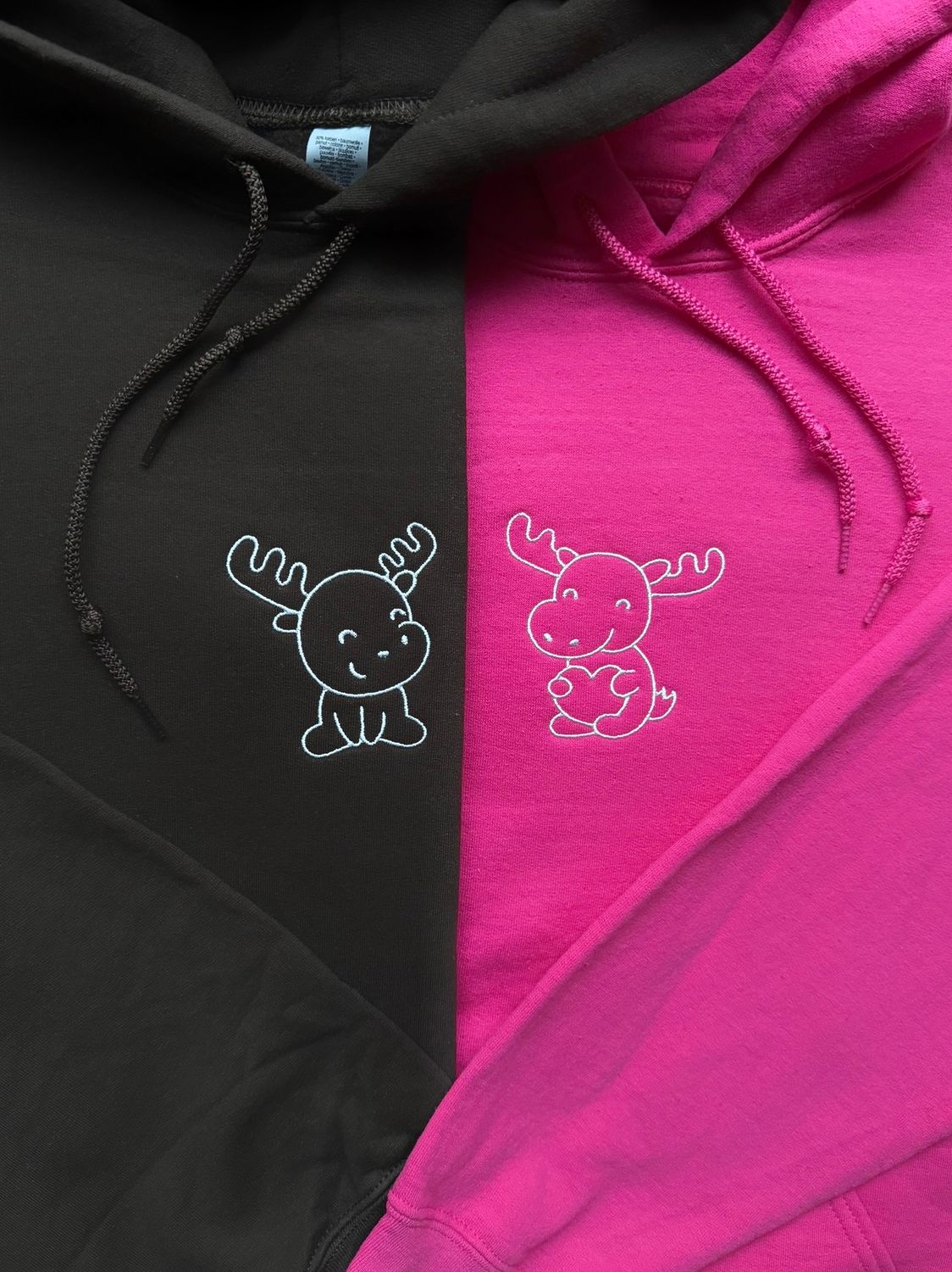 Moose Love Matching Embroidery Set - custom sleeve option