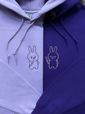 Bunny with Knives Matching Embroidery Set - custom sleeve option