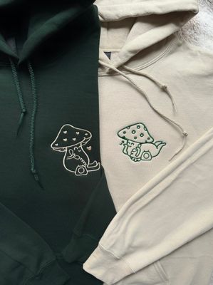 Late Night Mushroom Calls Matching Couples/ Besties Set - custom sleeve option