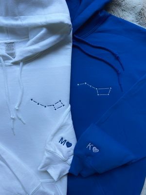 Little &amp; Big Dipper Matching Embroidery Set - custom sleeves &amp; roman numerals under design option