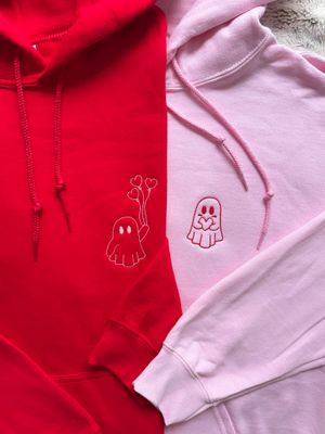 Valentines Ghost Love Matching Couples Set - custom sleeve option