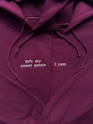 He&#39;s my Sweet Potato ~ I Yam Matching Embroidery Set - custom sleeve option