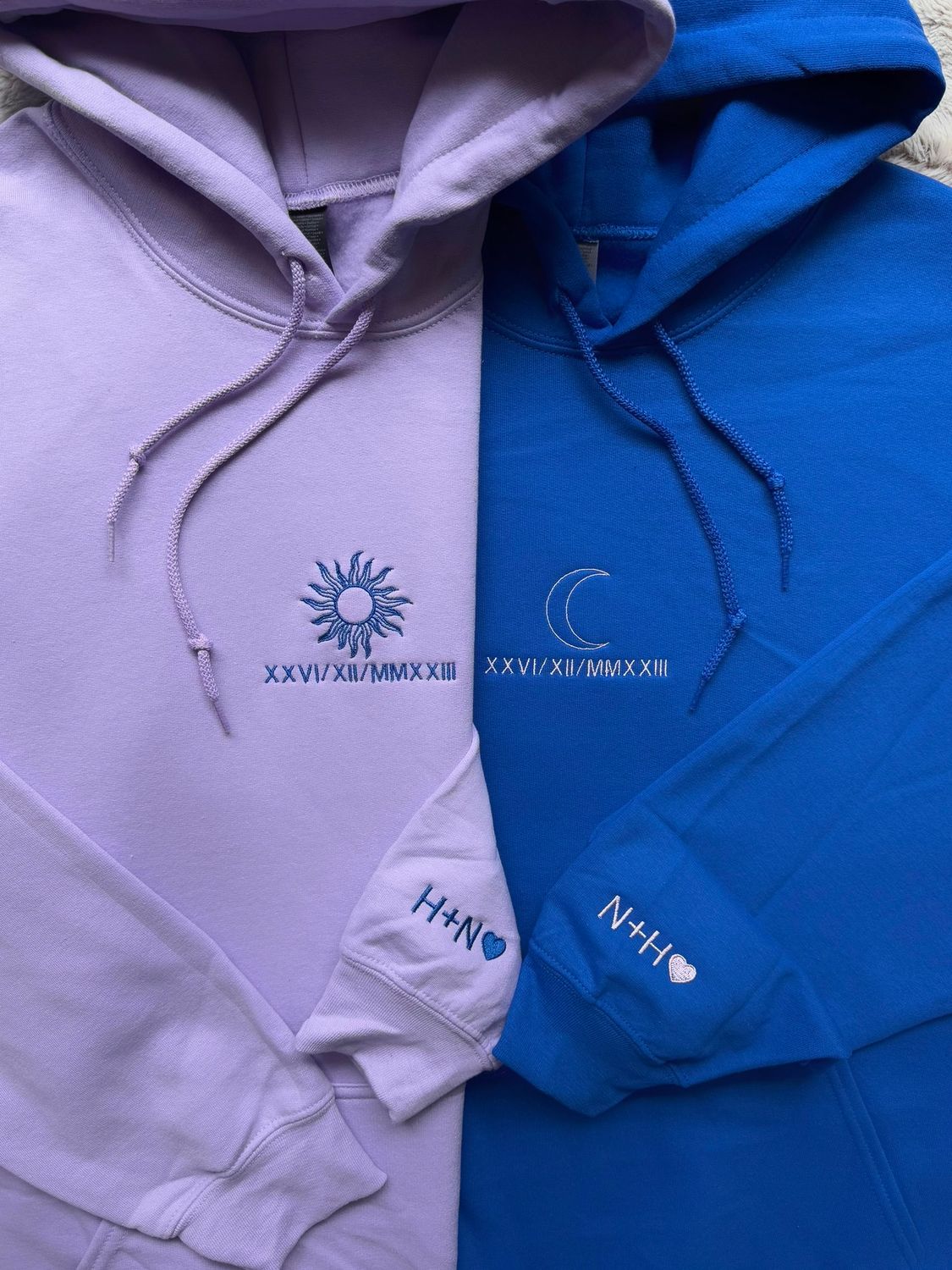 Sun &amp; Moon Matching Set - custom sleeves &amp; roman numerals under design option