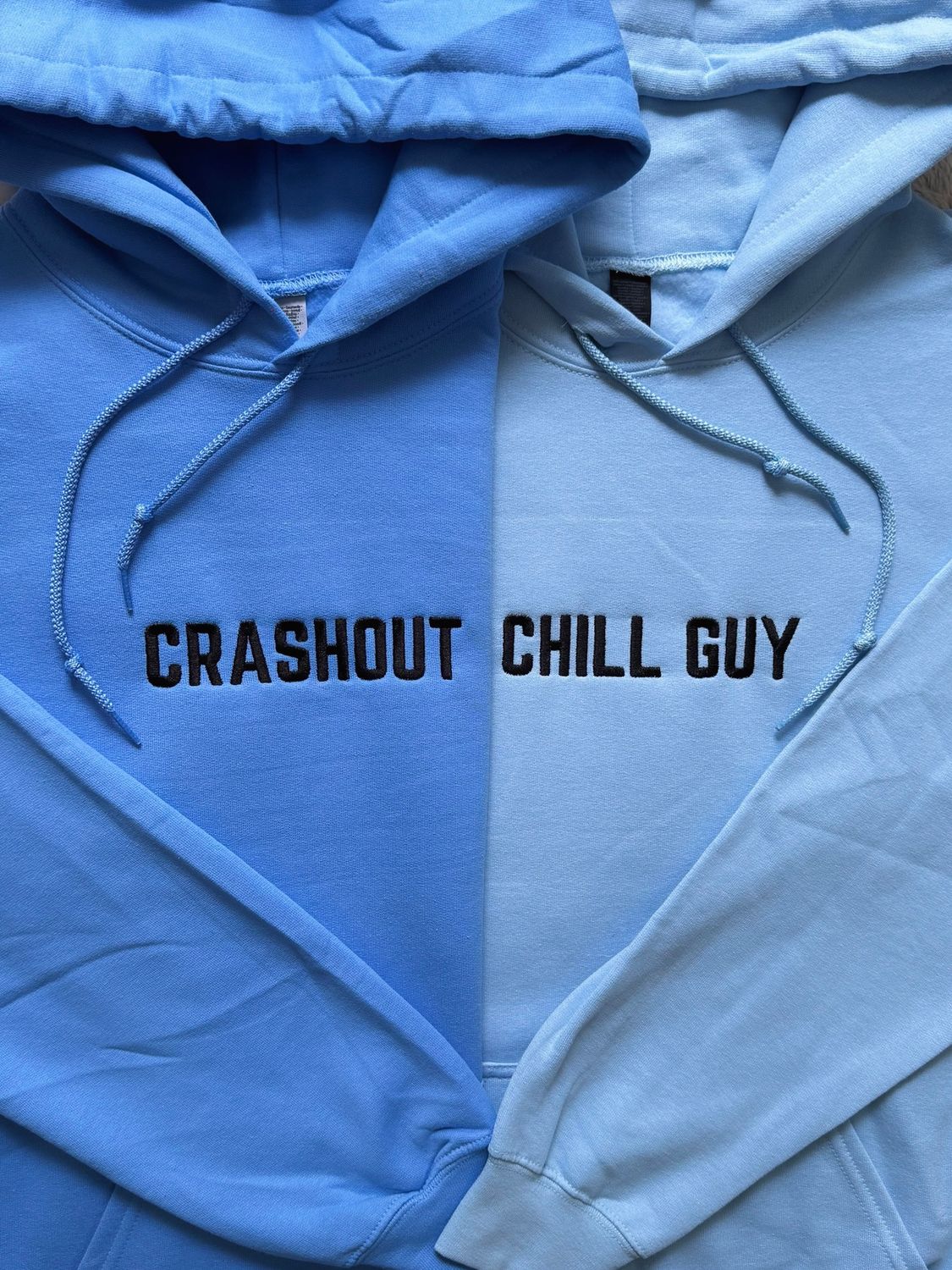 Crashout + Chill Guy/ Girl Matching Embroidery Set - custom sleeve option