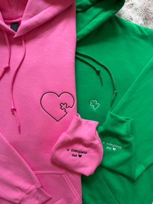 You Complete Me Heart Puzzle Matching Set - custom sleeve option