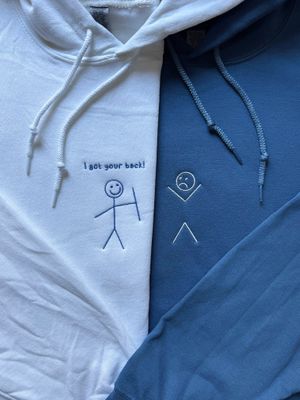 I Got Your Back! - Stick Figure Matching Embroidery Set