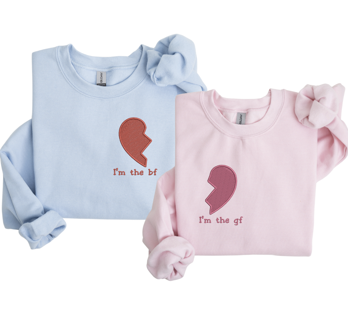 Half Heart Matching Couples Set - custom sleeves