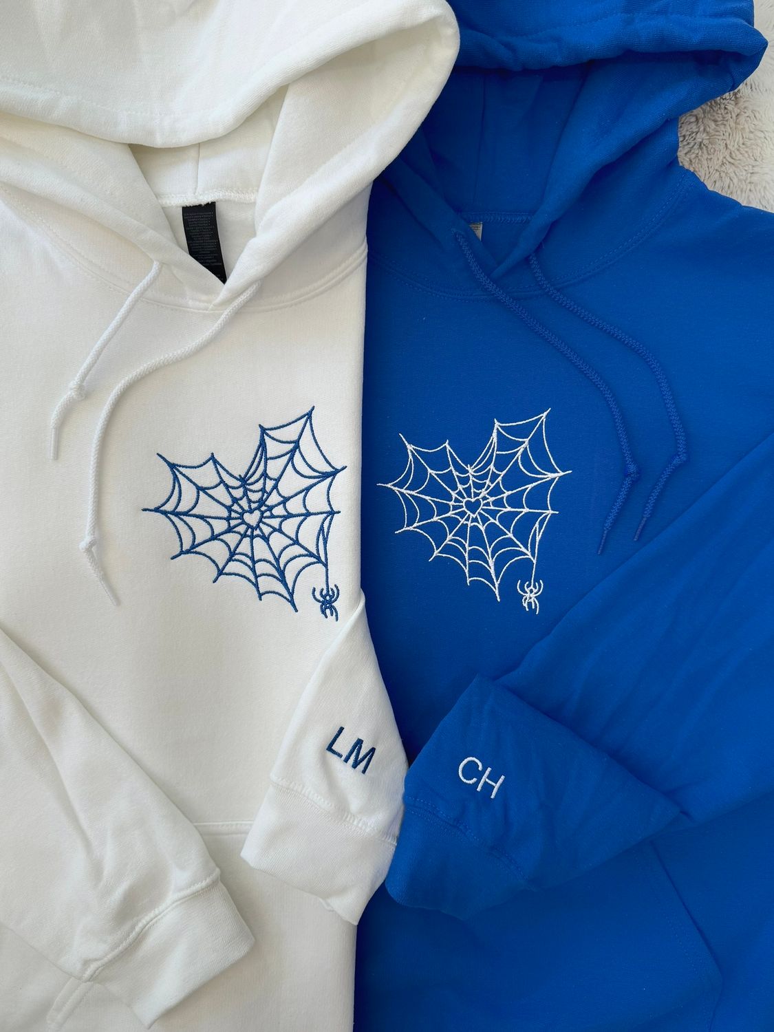 INDIVIDUAL Spiderweb Heart Matching Embroidery Set - custom sleeves &amp; roman numerals under design option