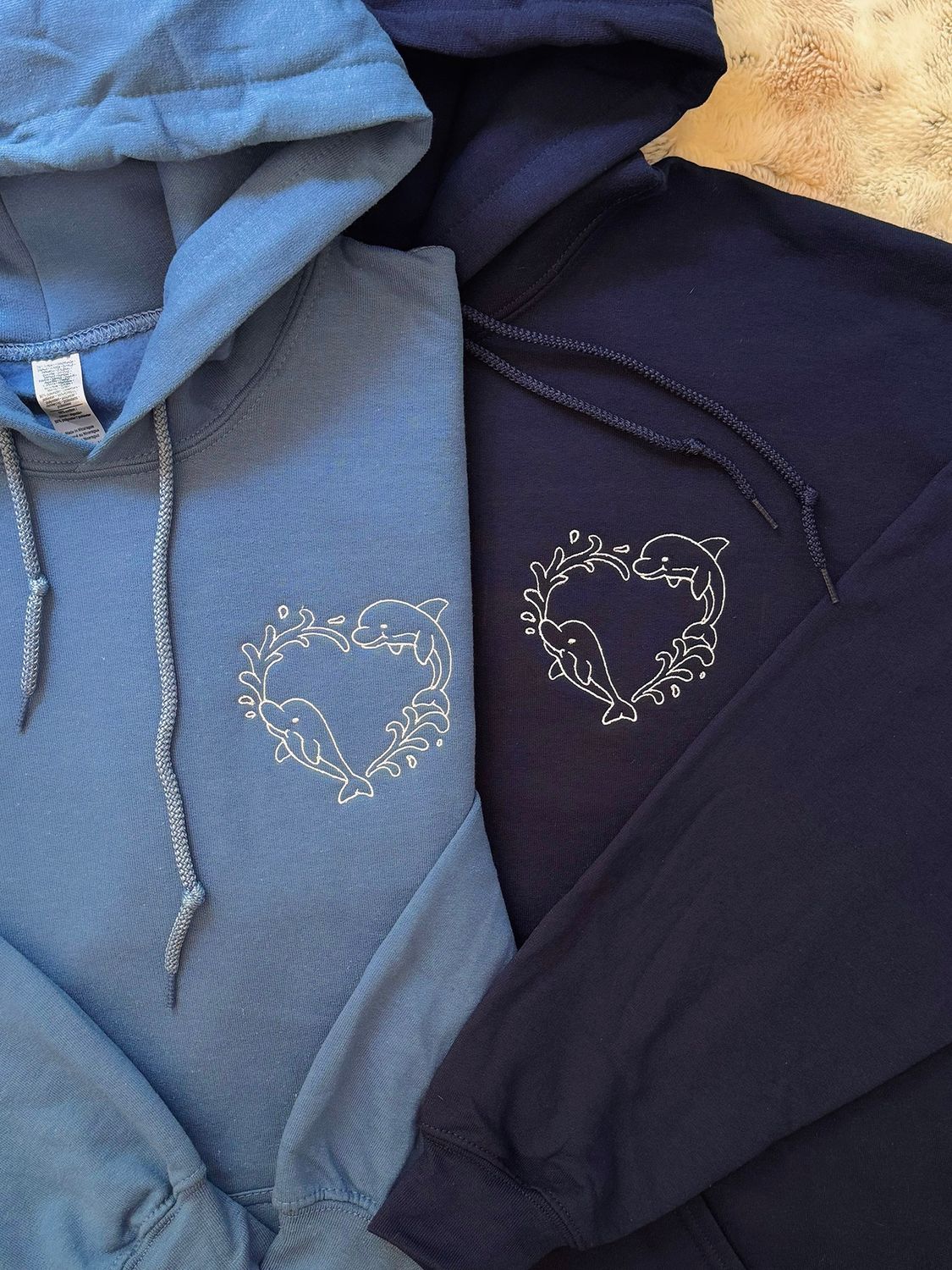 Dolphin Love Matching Embroidery Set - custom sleeves &amp; roman numerals under design option