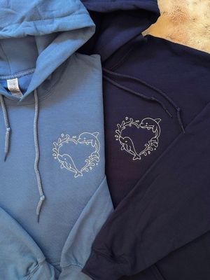 Dolphin Love Matching Embroidery Set - custom sleeves &amp; roman numerals under design option