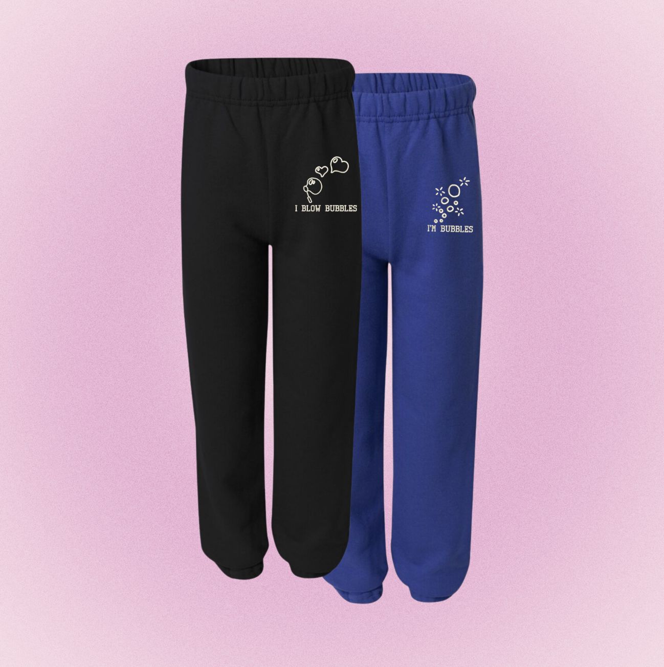 I Blow Bubbles ~ I&#39;m Bubbles Embroidery Sweatpants SET