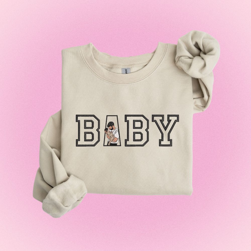 INDIVIDUAL Baby Drawing out of Your Own Photo! - custom sleeve option - insert picture below