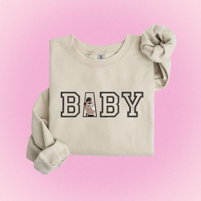 INDIVIDUAL Baby Drawing out of Your Own Photo! - custom sleeve option - insert picture below