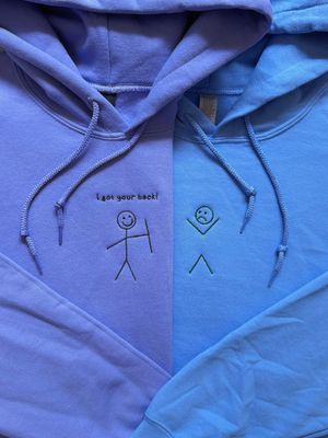 I Got Your Back! - Stick Figure Matching Embroidery Set