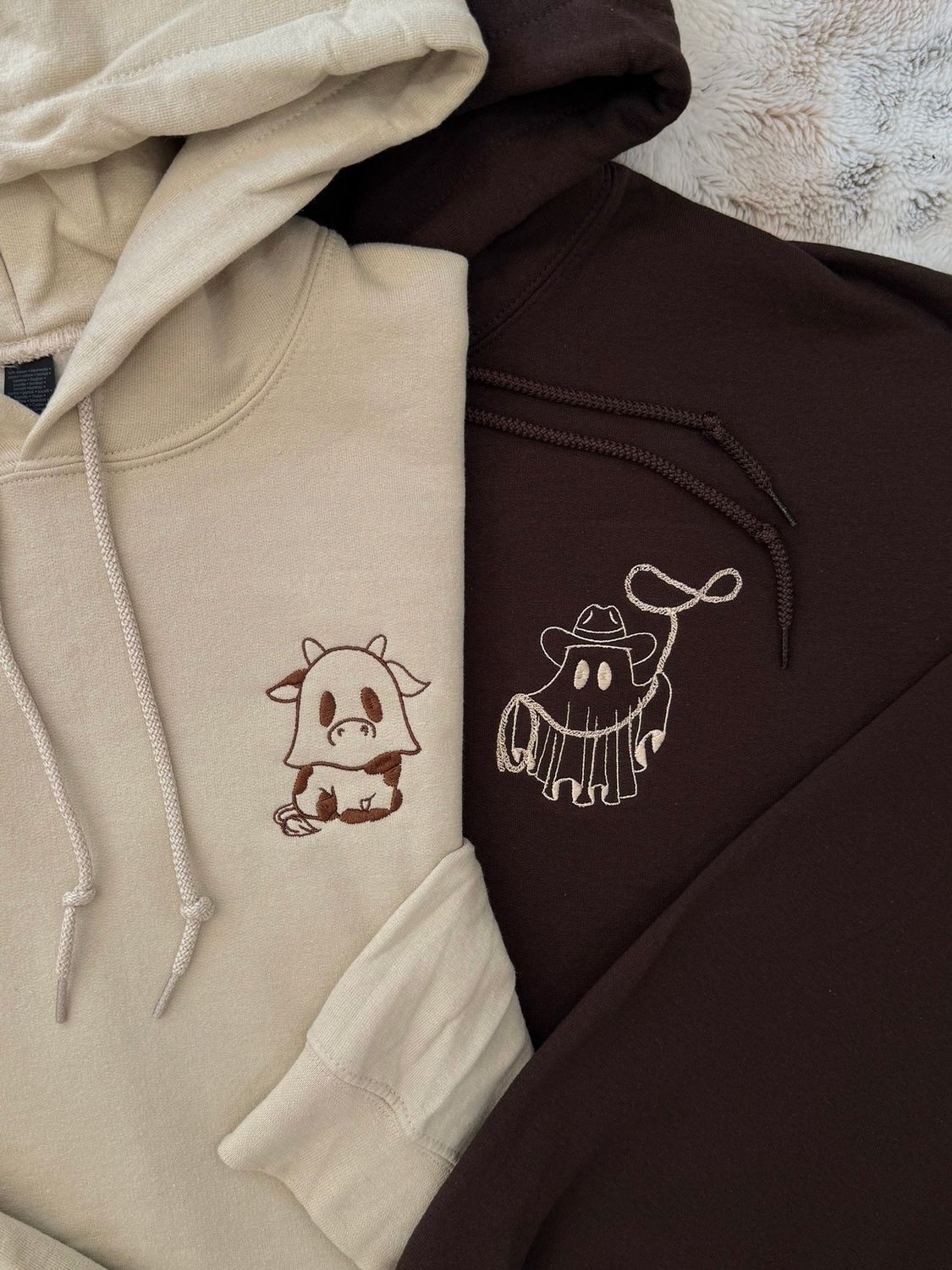 Ghost Cowboy &amp; Cow Embroidery Set - custom sleeves