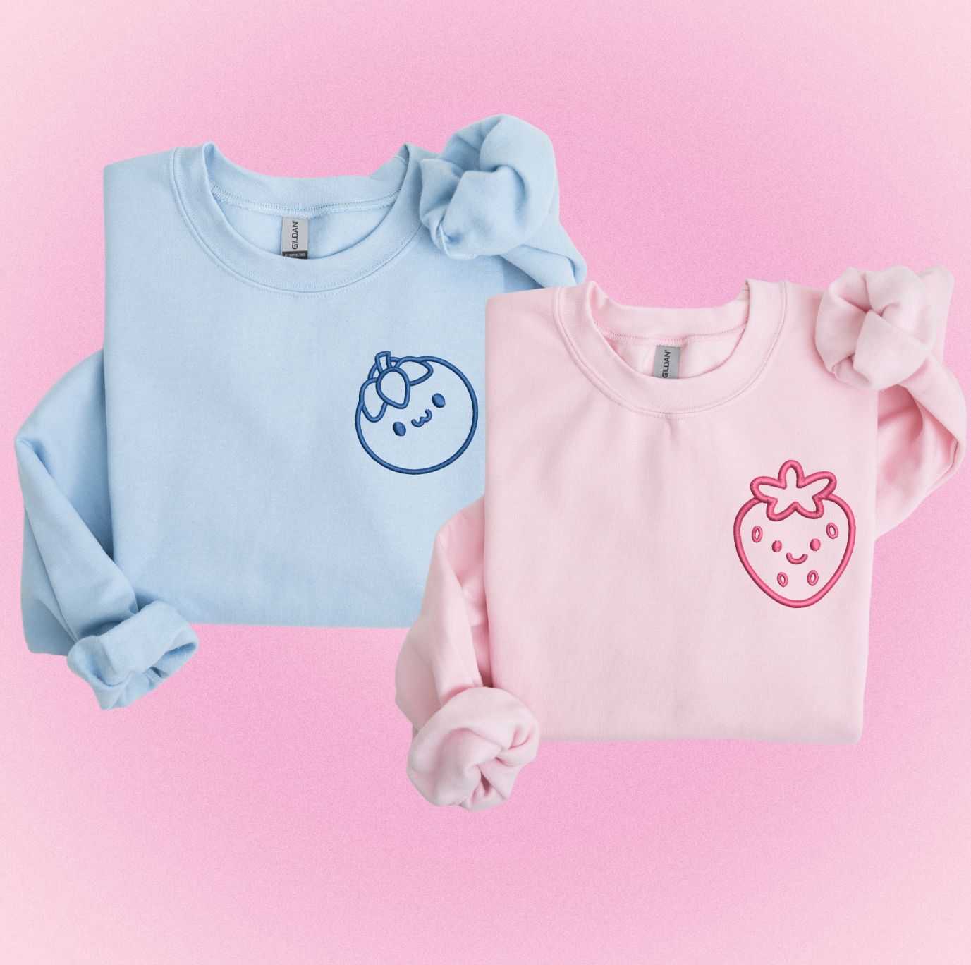 Strawberry + Blueberry Matching Couples Set - custom sleeves