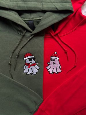 F U! Middle Finger Christmas Ghosts Matching Set - glow in the dark thread option