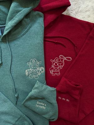 Gingerbread Cowboy/ Cowgirl Matching Embroidery Set - custom sleeve option