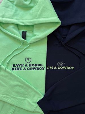Sweat-shirt Vintage Western 'Save A Horse Ride A Cowboy' - Pour Hommes, Femmes, Enfants - Cadeau Country, Rodéo, équitation