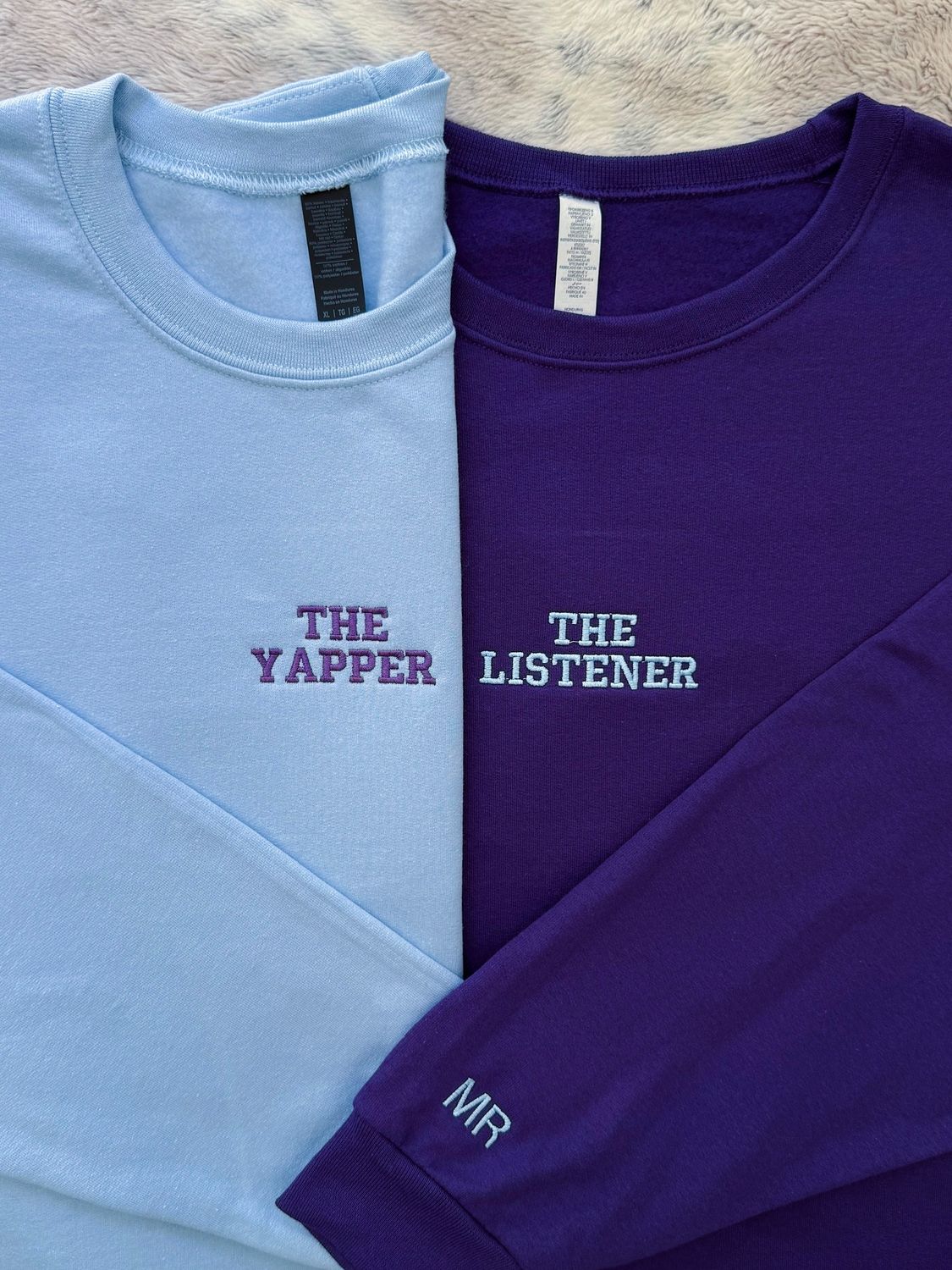 The Yapper ~ The Listener Matching Embroidery Set - custom sleeve option
