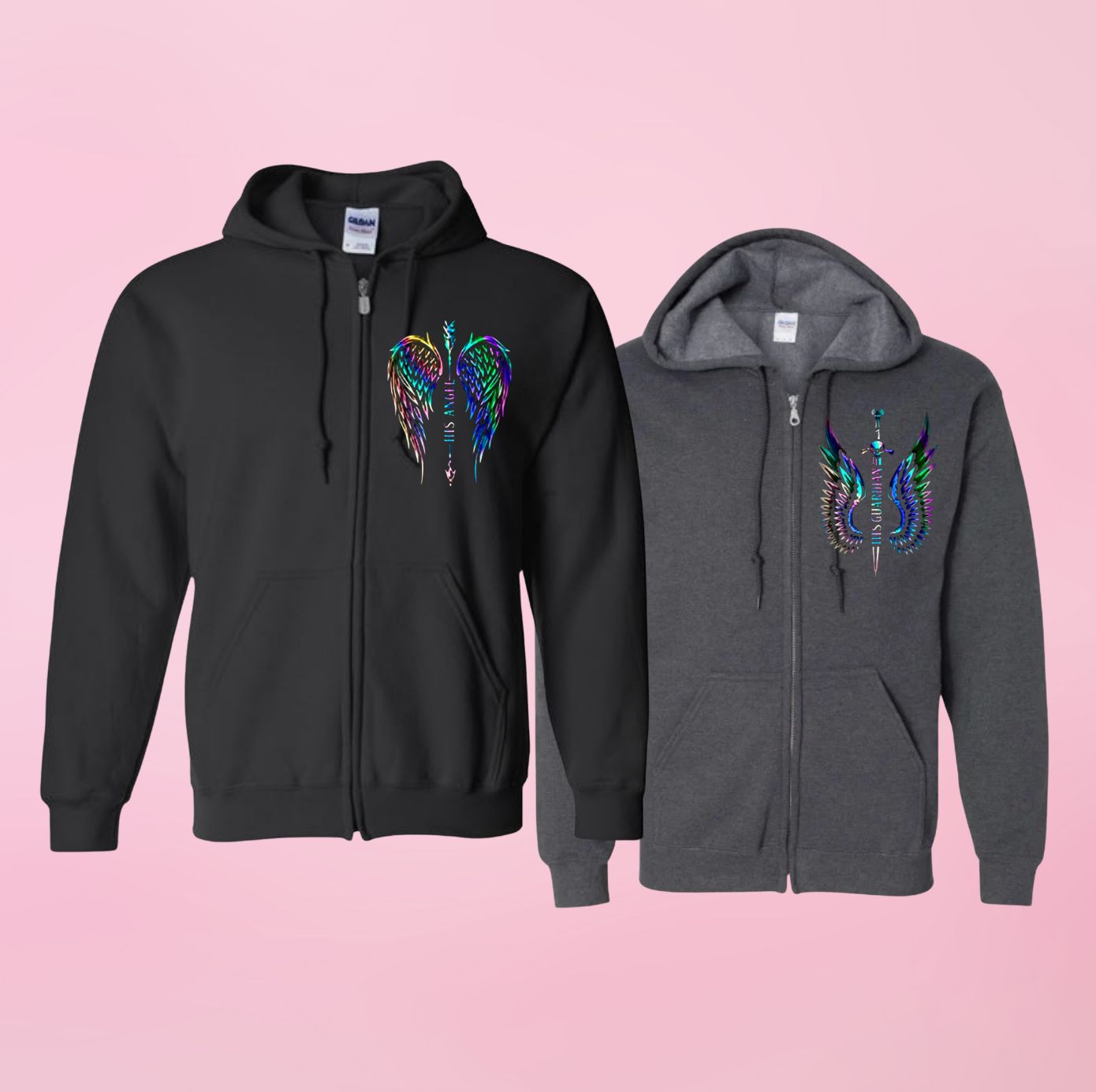 His Angel, His King Custom Matching Couples Set - custom sleeve option