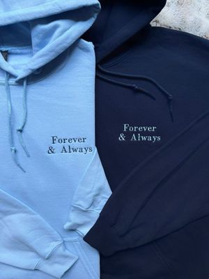 Forever &amp; Always Matching Couples Embroidery Set - custom sleeve embroidery