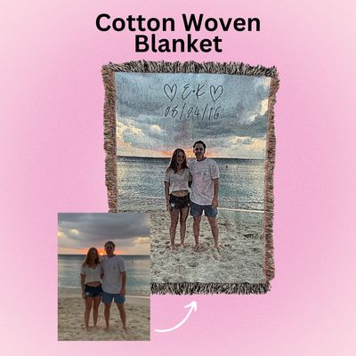 Cotton Woven Blanket from Your Own Photo!