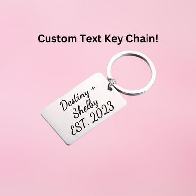 Custom Text Engraved KeyChain (no photo)