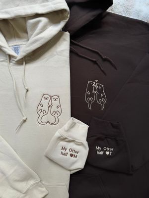 Otter Love Matching Couples Set - custom sleeve option