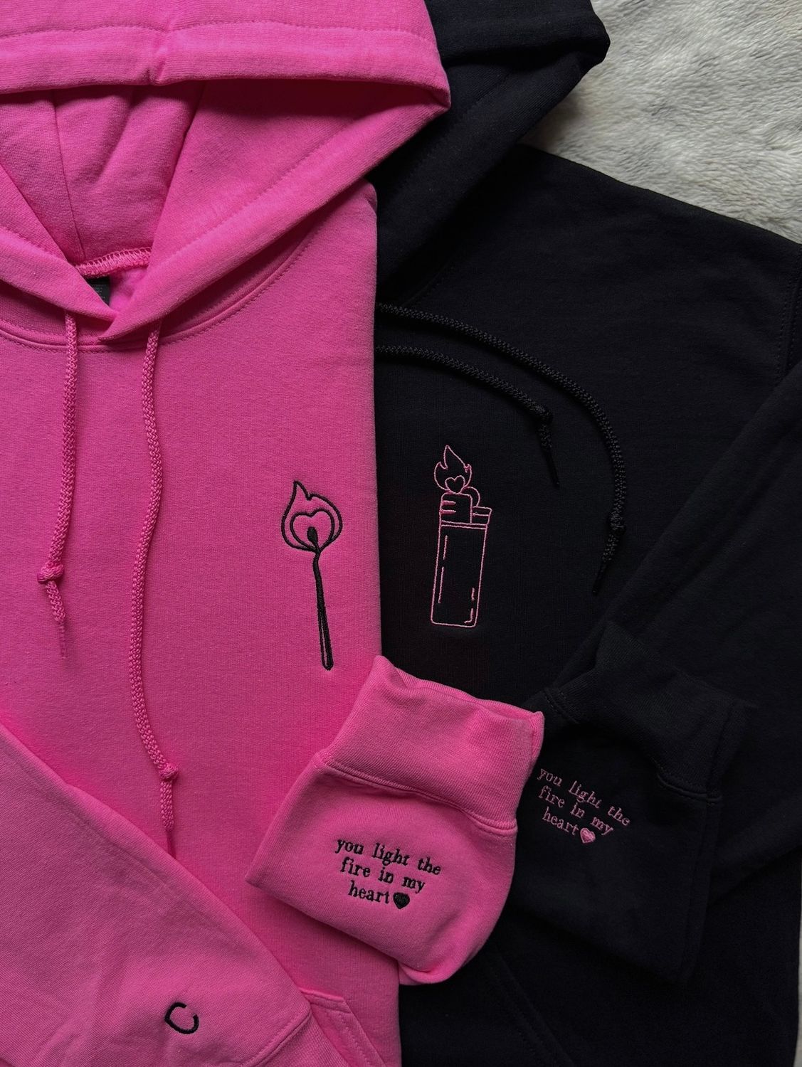 You Light The Fire In My Heart Matching Lighter &amp; Match Couples Set