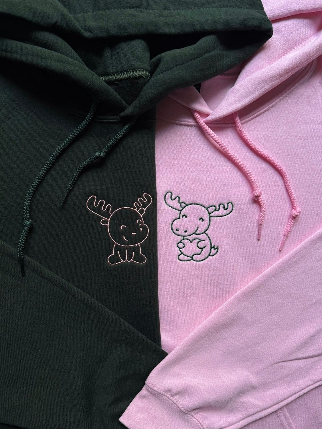Moose Love Matching Embroidery Set - custom sleeve option
